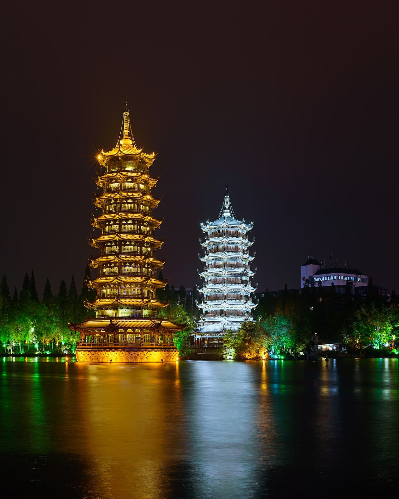 Twin Flames on Shan Lake · Sun & Moon Pagodas